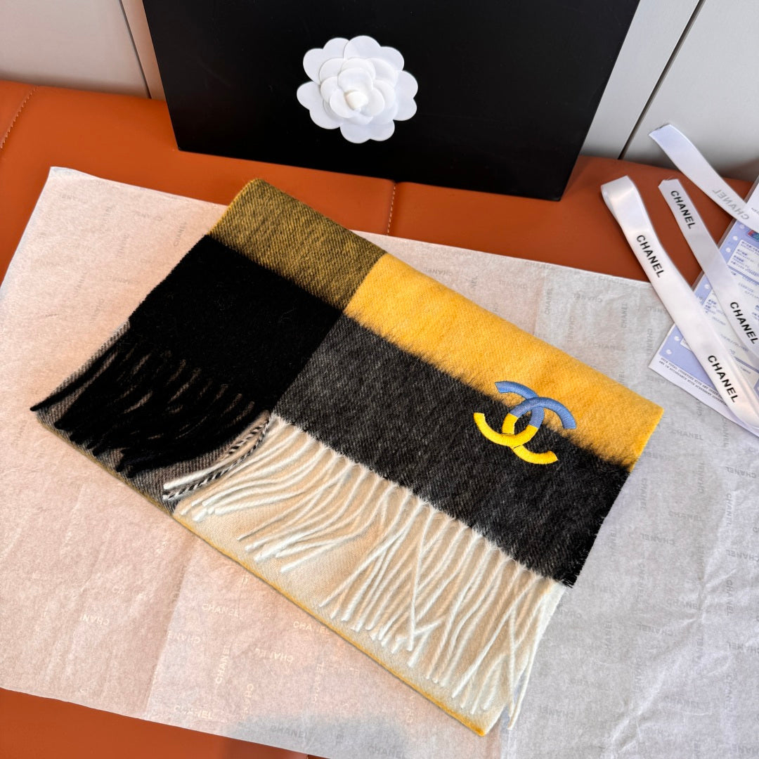 Minimalist  Striped Fringe Scarf